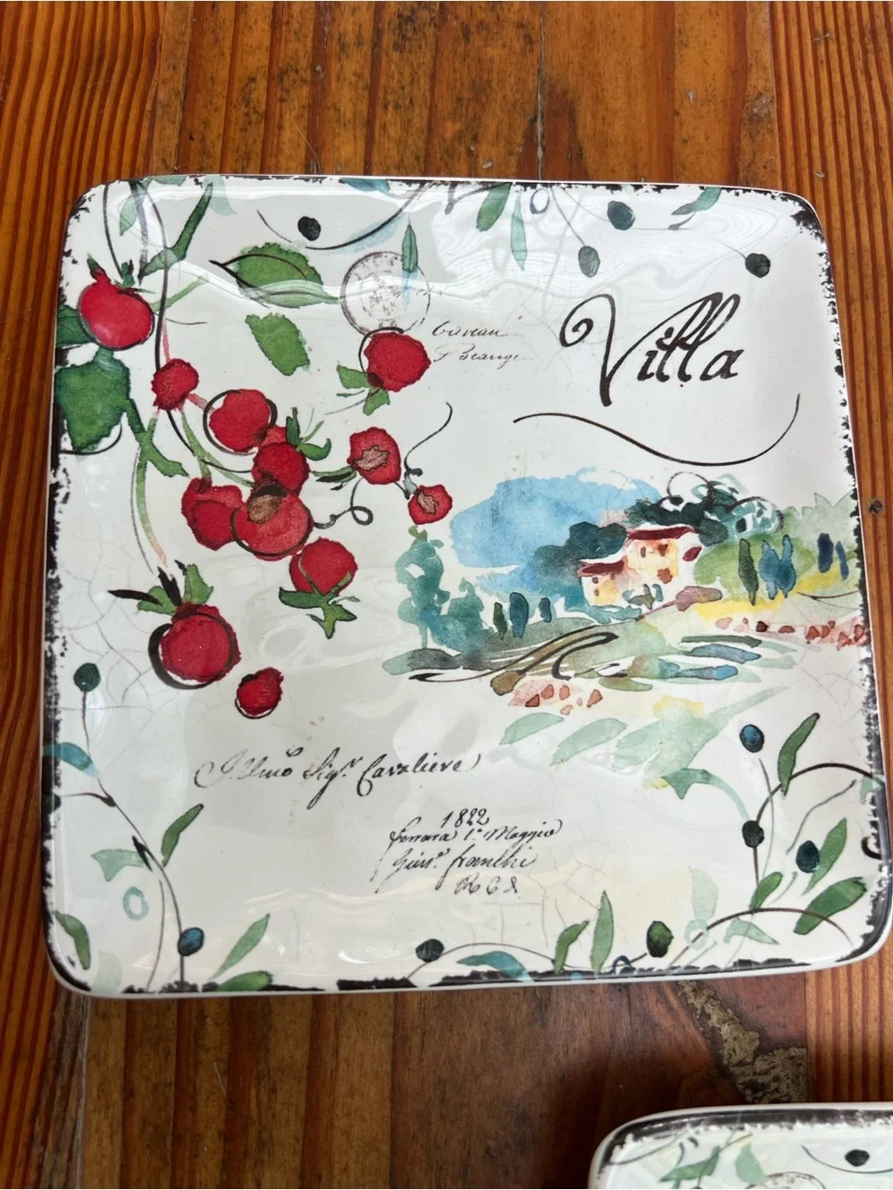 CERTIFIED INTERNATIONAL Julie Paton Villa Canape Plate Dash Of That 3 Plates NWT